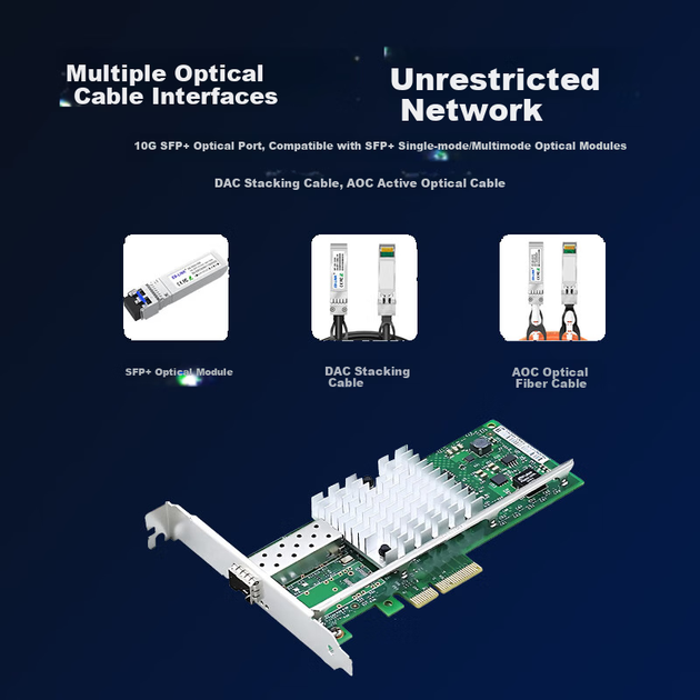 Мережева карта Hoodblue HBE10G5-F1 PCIe з портом SFP+ 10 Гбіт/с для серверів та NAS - зображення 8