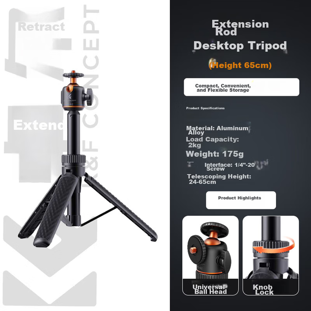 Штатив-селфи-палка Zhuoer телескопический для DJI Osmo Pocket 3/4 и Insta360 - изображение 4