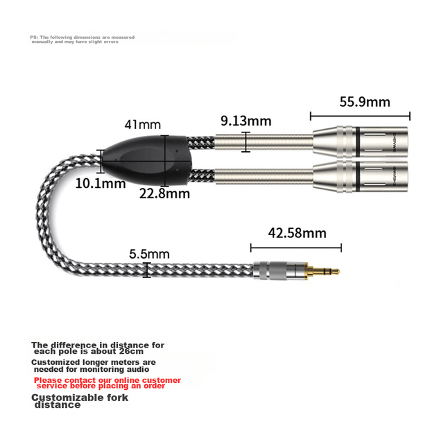 Аудиокабель-разветвитель ZHENWEI Mini Jack 3.5 мм — 2 x XLR, 10 м (ZW-YPX619) - изображение 10