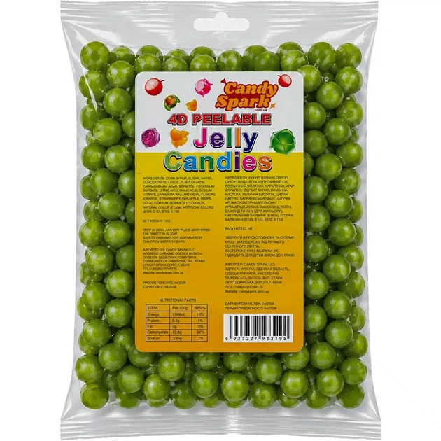 Желейки 4D peelable Jelly Candies с арбузом 1 кг - Фото 1 Желейки 4D peelable Jelly Candies с арбузом 1 кг - изображение 1