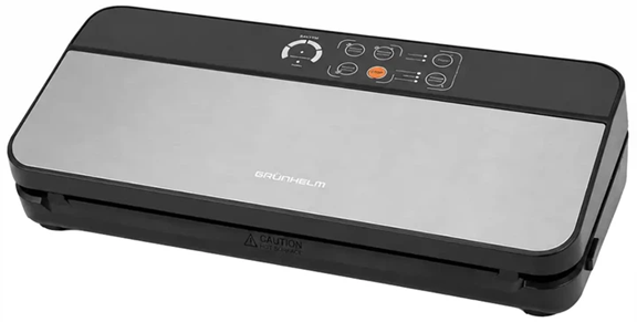Вакуумный упаковщик Grunhelm GV118BS вакуумный для сухих и влажных продуктов цифровой дисплей встроенный нож 110 Вт Черный - Фото 2 Вакуумный упаковщик Grunhelm GV118BS вакуумный для сухих и влажных продуктов цифровой дисплей встроенный нож 110 Вт Черный - изображение 2
