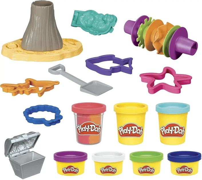 Набор для творчества Hasbro с массой для лепки Play-Doh Вулканическое приключение с сокровищами (F8789) - изображение 5