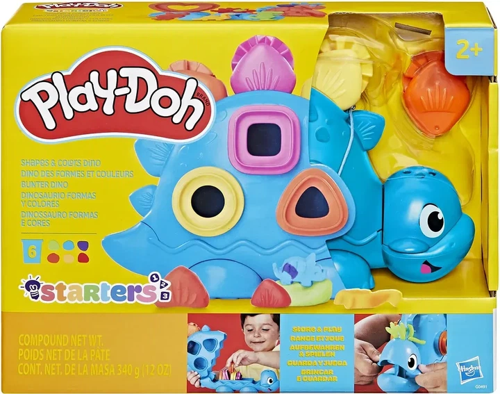 Набор массы для лепки Hasbro Play-Doh Динозавр Shapes and Colors Dino (G0491) - Фото 1 Набор массы для лепки Hasbro Play-Doh Динозавр Shapes and Colors Dino (G0491) - изображение 1