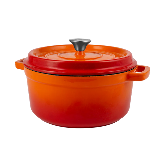 Ретро каструля Vintage Cuisine чавунна з кришкою 2.2 л Помаранчевий градієнт (VC-POT22CI-ORN) - Фото 5 Ретро каструля Vintage Cuisine чавунна з кришкою 2.2 л Помаранчевий градієнт (VC-POT22CI-ORN) - изображение 5
