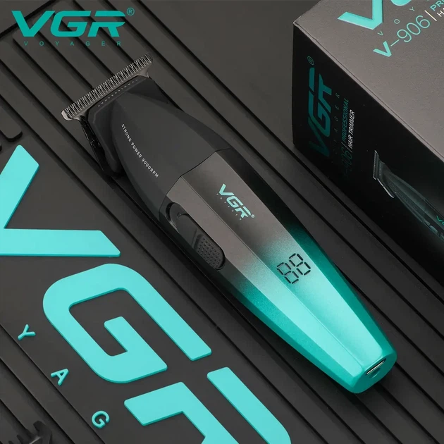 Тример VGR V-906 GREEN 3 насадки керамічне лезо режим TURBO 9000 RPM LED дисплей - изображение 5