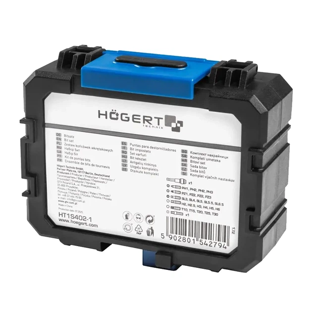 Набор бит Hoegert S2 1/4" 33 ед. (HT1S402-1) - изображение 3