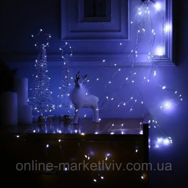 Гирлянда Конский хвост от сети, 2,5 м, 20 нитей, 500 LED, Холодный белый - изображение 9