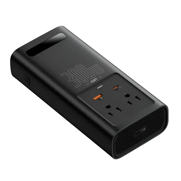 Автомобильный инвертор для электросамокатов Baseus IGBT Power Inverter 300W (110V US/JP) Black + переходник на EU вилку - изображение 5