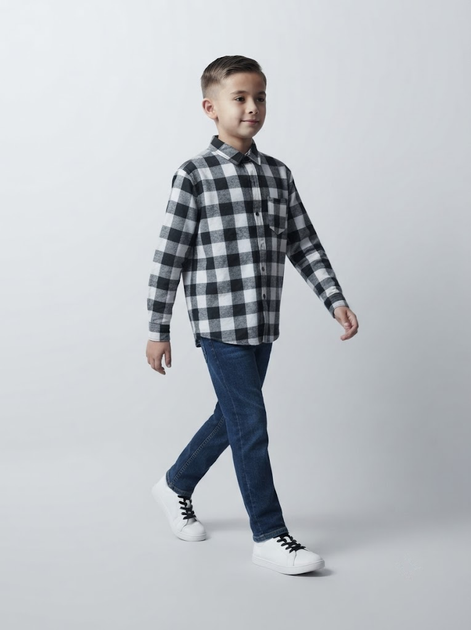 Сорочка для хлопчика підлітка 152 Чорно-білий FASHION (736421-152) - зображення 4