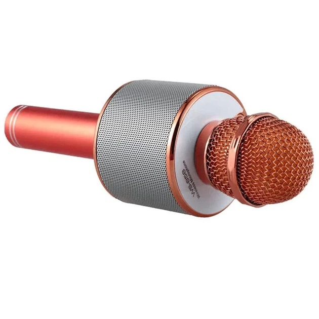 Караоке мікрофон-колонка WS858 Bluetooth 5W ABS пластик Rose Gold - зображення 2