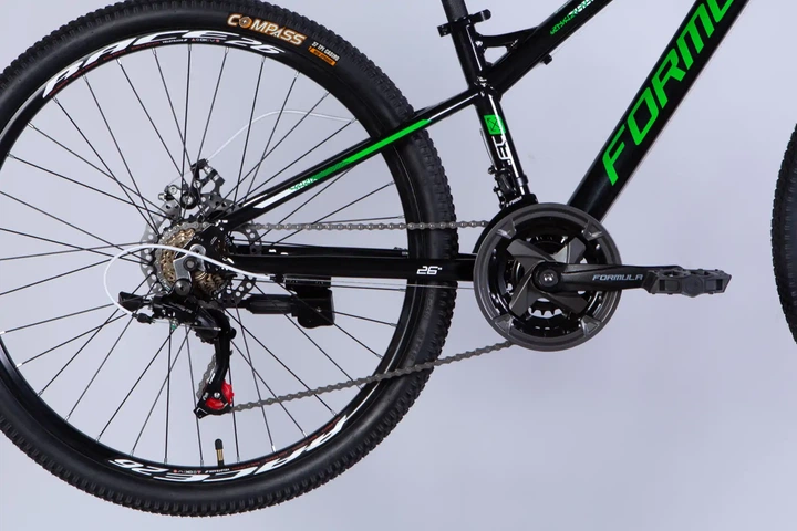 Подростковый велосипед AL 26" Formula Blackwood DD FR 2026, рама 13" черный с зеленым (OPS-FR-26-801) - изображение 5