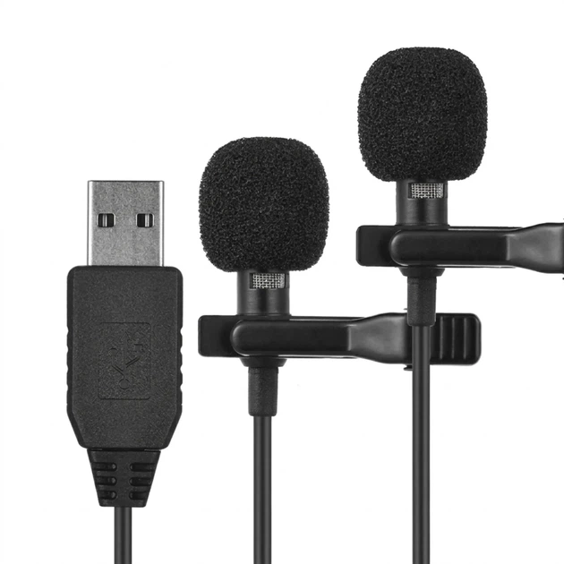 Петличный микрофон Andoer EY-510D USB 2 микрофона 6 м черный - Фото 8 Петличный микрофон Andoer EY-510D USB 2 микрофона 6 м черный - изображение 8