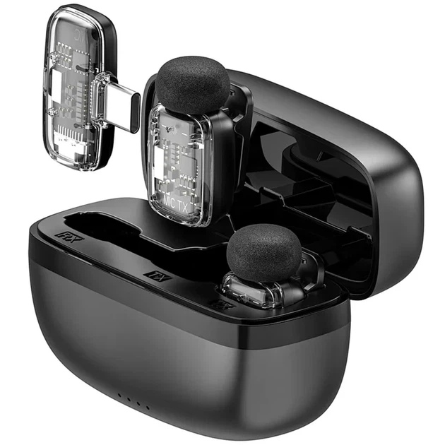 Петличный беспроводной микрофон WIWU WM008 Dual-mic ANC Type-C черный 0,142 кг - изображение 3