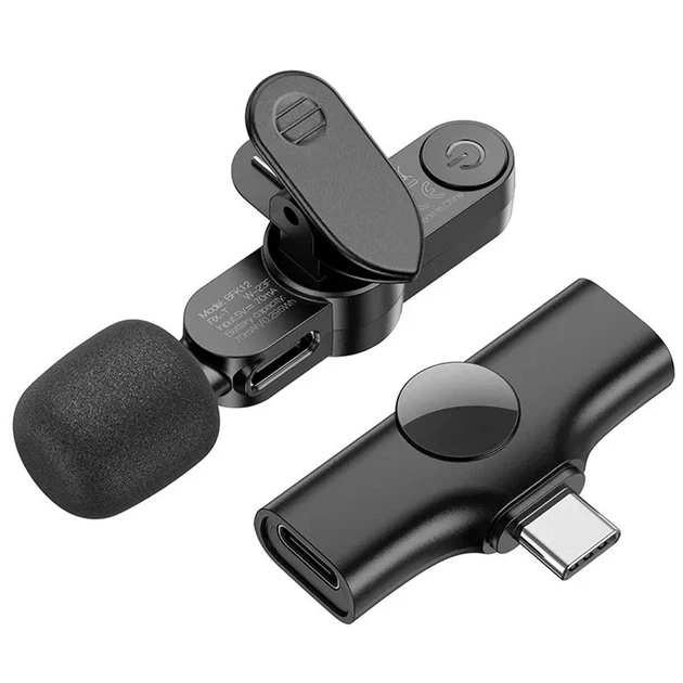 Петличный микрофон Borofone BFK12 Trophy Dual-mic беспроводной Lightning/Type-C черный - изображение 4