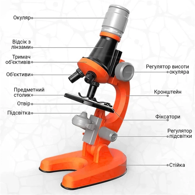 Дитячий мікроскоп uSmart 1012A-1 1200x Оранжевий - зображення 5