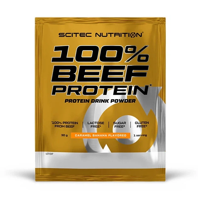 Протеин говяжий Scitec Nutrition 100% Beef Protein вкус банан-карамель без лактозы 30 г - Фото 1 Протеин говяжий Scitec Nutrition 100% Beef Protein вкус банан-карамель без лактозы 30 г - изображение 1