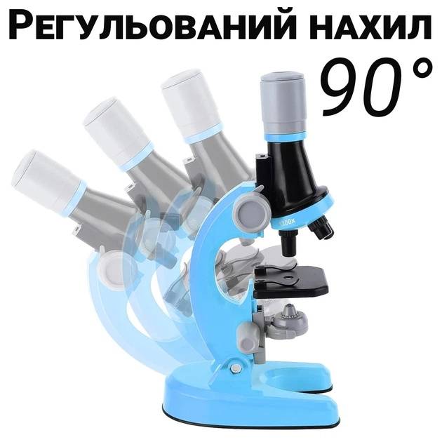 Дитячий мікроскоп uSmart 1012A-1 100х 400х 1200х LED біологічні зразки блакитний - Фото 10 Дитячий мікроскоп uSmart 1012A-1 100х 400х 1200х LED біологічні зразки блакитний - зображення 10