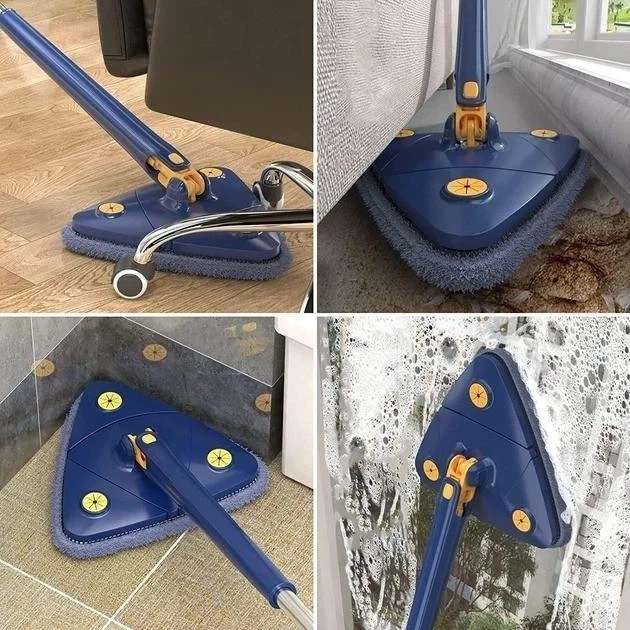 Трикутна швабра Multi Function з поворотом на 360° та телескопічною ручкою 1,5–2 м, Швабра для підлоги, стін, вікон і стелі - Фото 6 Трикутна швабра Multi Function з поворотом на 360° та телескопічною ручкою 1,5–2 м, Швабра для підлоги, стін, вікон і стелі - изображение 6