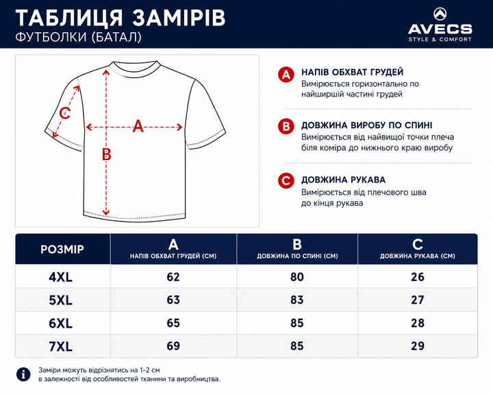 Футболка AVECS чоловіча бавовняна Батал великі розміри 5XL Темно-синій - Фото 4 Футболка AVECS чоловіча бавовняна Батал великі розміри 5XL Темно-синій - зображення 4