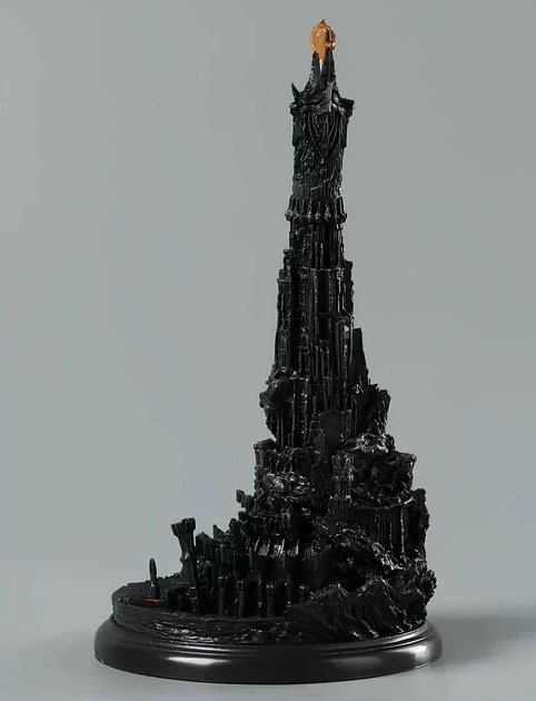 Колекційна фігурка Око Саурона The Lord of the Rings Володар Перснів 18 см висота деталізована модель Темна Вежа Барад-дур з вогненним оком для шанувальників темного фентезі та творчості Толкіна ПВХ ABS статуетка декор для інтер’єру - зображення 4