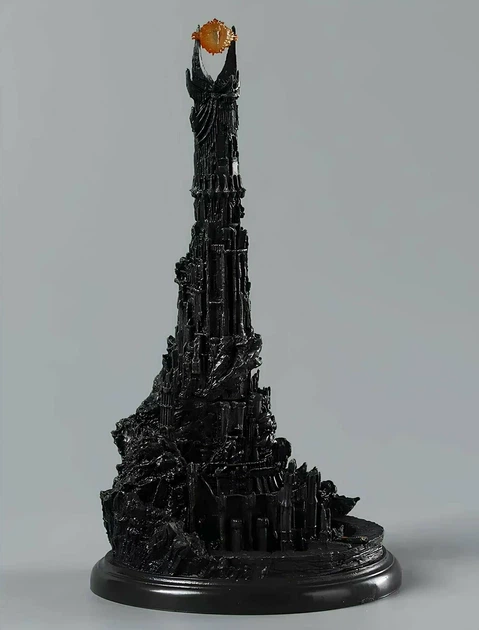 Колекційна фігурка Око Саурона The Lord of the Rings Володар Перснів 18 см висота деталізована модель Темна Вежа Барад-дур з вогненним оком для шанувальників темного фентезі та творчості Толкіна ПВХ ABS статуетка декор для інтер’єру - зображення 7