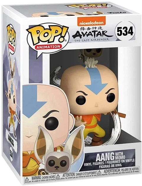 Коллекционная виниловая фигурка Funko Pop Аватар Аанг и Момо 534 PVC-пластик для фанатов мультсериала Avatar The Last Airbender - изображение 2