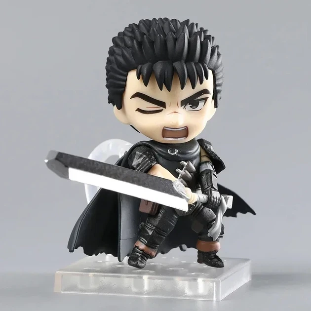 Фигурка коллекционная Nendoroid Guts Good Smile Company 9 см Черный Мечник из аниме Berserk подвижная модель с мечом Dragonslayer и сменными выражениями лица для фанатов темного фэнтези и ценителей японской культуры - изображение 10
