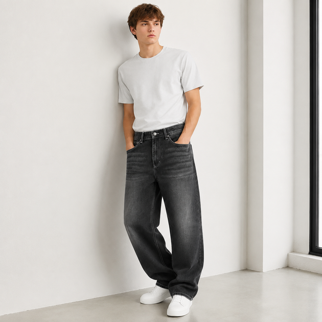 Джинси Difransel чоловічі широкі baggy,30 Графіт - зображення 8