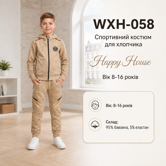 Костюм спортивный Happy House с мраморным рисунком,Мокко 152-158 - изображение 3