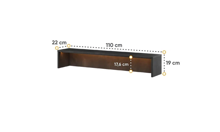 Надстройка к столу Teen Flex с подсветкой ДСП 1100x220x190 черная - Фото 2 Надстройка к столу Teen Flex с подсветкой ДСП 1100x220x190 черная - изображение 2