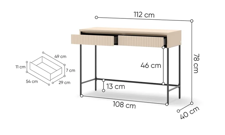 Туалетный стол Trend TS-09 с LED-освещением ЛДСП МДФ 1120x400x780 см Бежевый - изображение 5