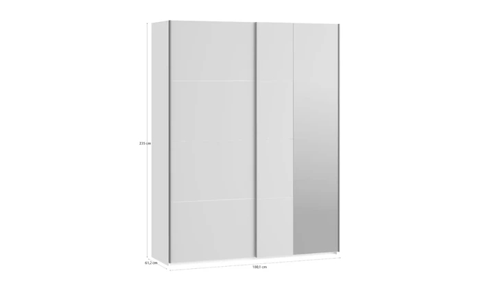 Шкаф-купе 2д Fittio FTIS02462 с зеркалом 1,8 м белый глянец - изображение 3