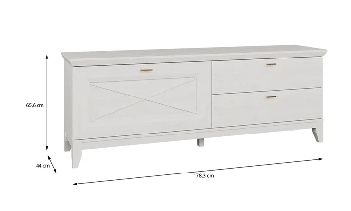 Тумба ТВ большая 1д2ш Miramare ДСП 177,9x65,6x46,6 см Сосна белая - Фото 3 Тумба ТВ большая 1д2ш Miramare ДСП 177,9x65,6x46,6 см Сосна белая - изображение 3