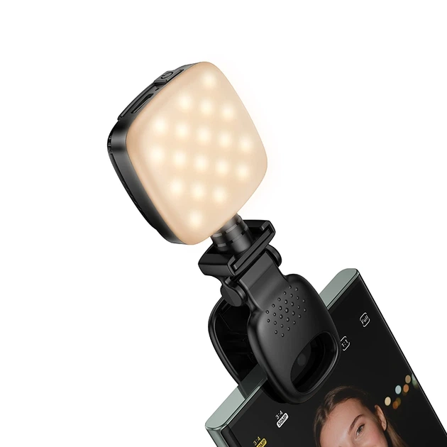 Накамерна лампа HOCO K28 Beauty mini fill light Blck - Фото 4 Накамерна лампа HOCO K28 Beauty mini fill light Blck - изображение 4