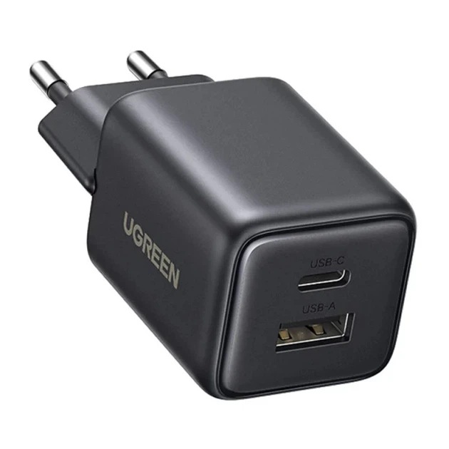 Мережевий зарядний пристрій UGREEN X514 20W 2-Port GaN Fast Charger EU black - Фото 3 Мережевий зарядний пристрій UGREEN X514 20W 2-Port GaN Fast Charger EU black - зображення 3