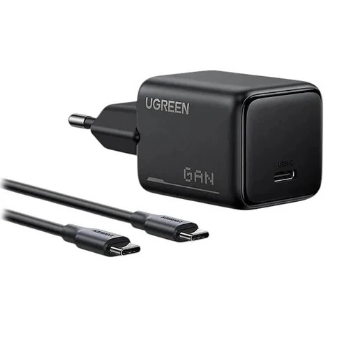 Мережевий зарядний пристрій з кабелем UGREEN X517 25W USB-C GaN Fast Charger Set EU+1M CC Cable black - Фото 1 Мережевий зарядний пристрій з кабелем UGREEN X517 25W USB-C GaN Fast Charger Set EU+1M CC Cable black - изображение 1