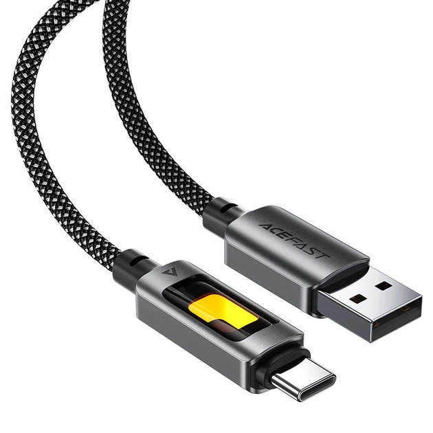Кабель ACEFAST C21-04 USB-A to USB-C fantasy color series braided Charging data cable Black - Фото 3 Кабель ACEFAST C21-04 USB-A to USB-C fantasy color series braided Charging data cable Black - изображение 3