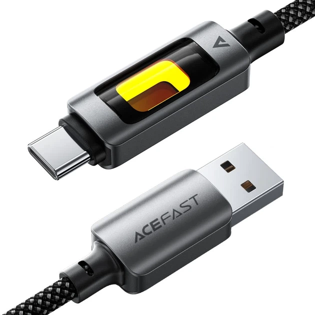Кабель ACEFAST C21-04 USB-A to USB-C fantasy color series braided Charging data cable Black - Фото 4 Кабель ACEFAST C21-04 USB-A to USB-C fantasy color series braided Charging data cable Black - изображение 4