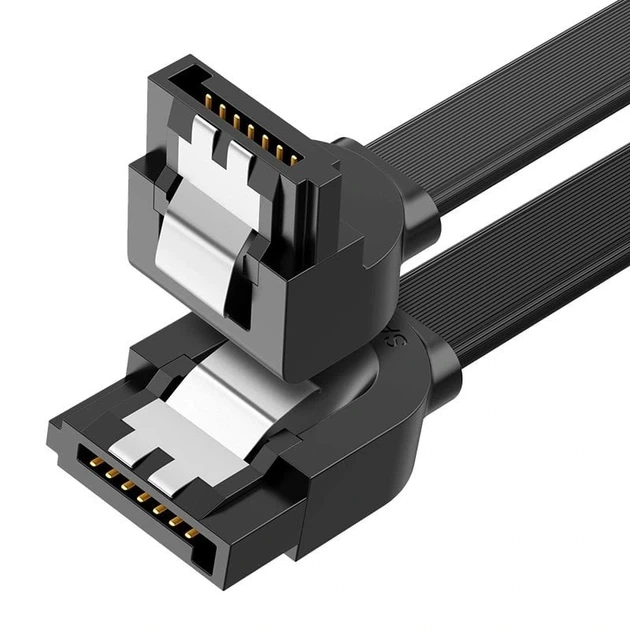 Кабель UGREEN US217 Angled SATA 3 Data Cable 0.5m (Black)(UGR-30797) - Фото 1 Кабель UGREEN US217 Angled SATA 3 Data Cable 0.5m (Black)(UGR-30797) - изображение 1