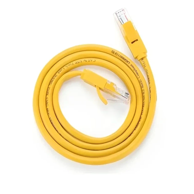Кабель сетевой LAN патч-корд UGREEN RJ45 Cat.5e U/UTP 5 метров, желтый - изображение 2