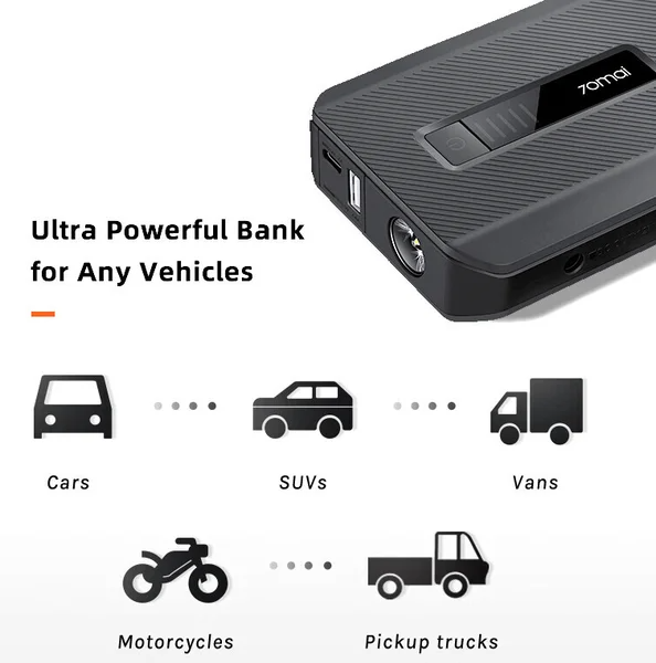 Пускозарядное устройство Xiaomi 70mai Jump Strarter Max 18000mah 1000A (Midrive PS06) D3-2025 - изображение 5