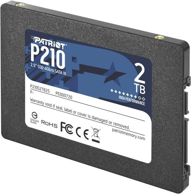 SSD диск Patriot P210 2TB 2.5" SATAIII TLC (P210S2TB25) - Фото 2 SSD диск Patriot P210 2TB 2.5" SATAIII TLC (P210S2TB25) - зображення 2