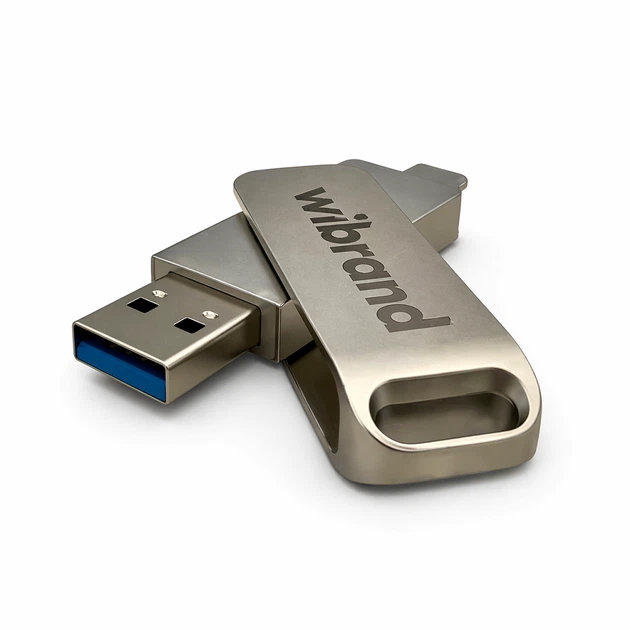 Портативний SSD Wibrand Wolf 512GB USB 3.2 Gen.2 Type-C/Type-A Read/Write 1000 MB/s Silver (KST-SC610-500G-CBK\/RD) - изображение 3