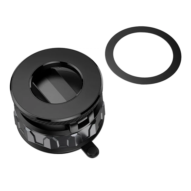 Магнитный автодержатель для телефона BOROFONE BH140 Gloria Vacuum Suction Cup Magnetic Ring Holder Black Metal Gray (Универсальный - изображение 3