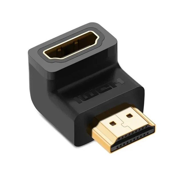 Кутовий перехідник UGREEN HDMI — HDMI Адаптер 90 градусів Up-Angled (Вгору) 4K 60Hz Black (UGR-20109) для телевізора на стіну - Фото 5 Кутовий перехідник UGREEN HDMI — HDMI Адаптер 90 градусів Up-Angled (Вгору) 4K 60Hz Black (UGR-20109) для телевізора на стіну - зображення 5