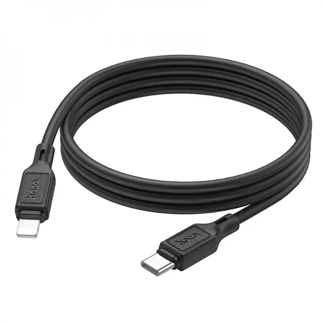 Кабель Type-C to Lightning HOCO X90 Cool silicone PD 20W Чорний/Шнур дріт силіконовий для iPhone iPad швидке заряджання - зображення 2