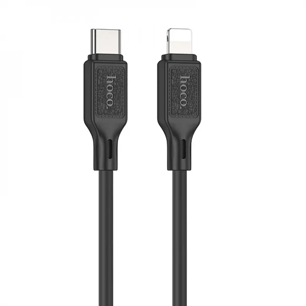 Кабель Type-C to Lightning HOCO X90 Cool silicone PD 20W Чорний/Шнур дріт силіконовий для iPhone iPad швидке заряджання - зображення 3