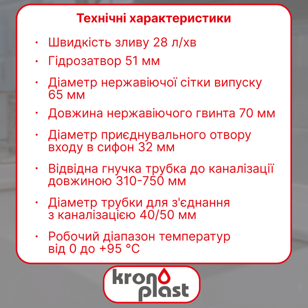 Комплект прямоточного сифона для умывальника с ревизионным патрубком, резьбовым выпуском и гофротрубой SJ18010058 - изображение 2