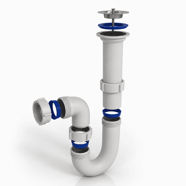 Сифон Kronoplast 1 1/2"*40 с литым выпуском прямоточный SU11000000 - изображение 4