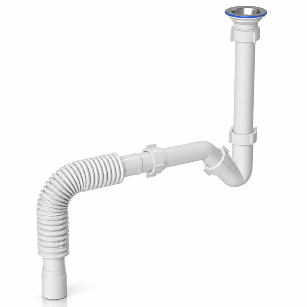 Сифон для биде Kronoplast 1 1/4" × 32 с гофротрубой 32×40 мм SB18080036 - Фото 3 Сифон для биде Kronoplast 1 1/4" × 32 с гофротрубой 32×40 мм SB18080036 - изображение 3